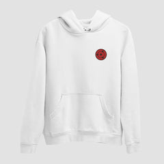 Sharingan Embroidered White Hoodie